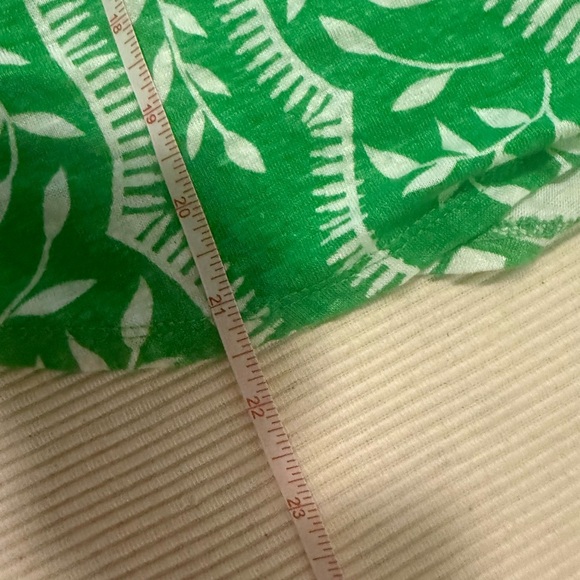 Joie 100% Linen Green Print Cap Sleeve Shirt Women’s Size Large - Picture 5 of 7
